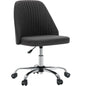 JHK Armless Swivel Office Chair with Fabric and Wheels