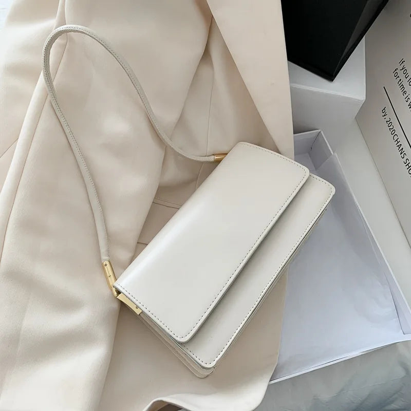 Luxury Women's Crossbody Shoulder Bag in Solid Color