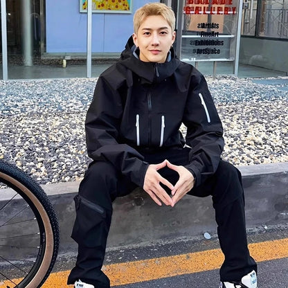 Three Layer Waterproof Windbreaker Jacket for Camping