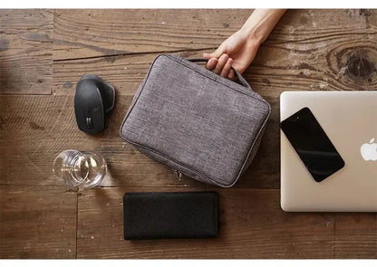 Leather Cable Storage Bag Waterproof Organizer
