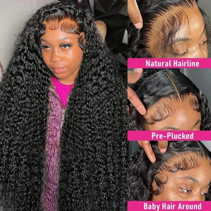 13x6 Deep Wave Human Hair Wig 250 Density 40 Inch