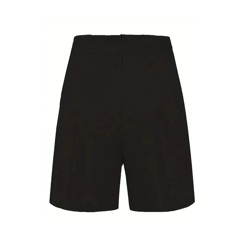Y2K Solid Button Front Tie Waist Shorts for Women