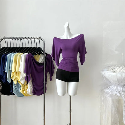 Women's High Stretch Flare Sleeve Slim T-Shirt