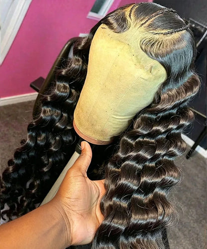 13x4 HD Loose Deep Wave Lace Front Wig Natural Black