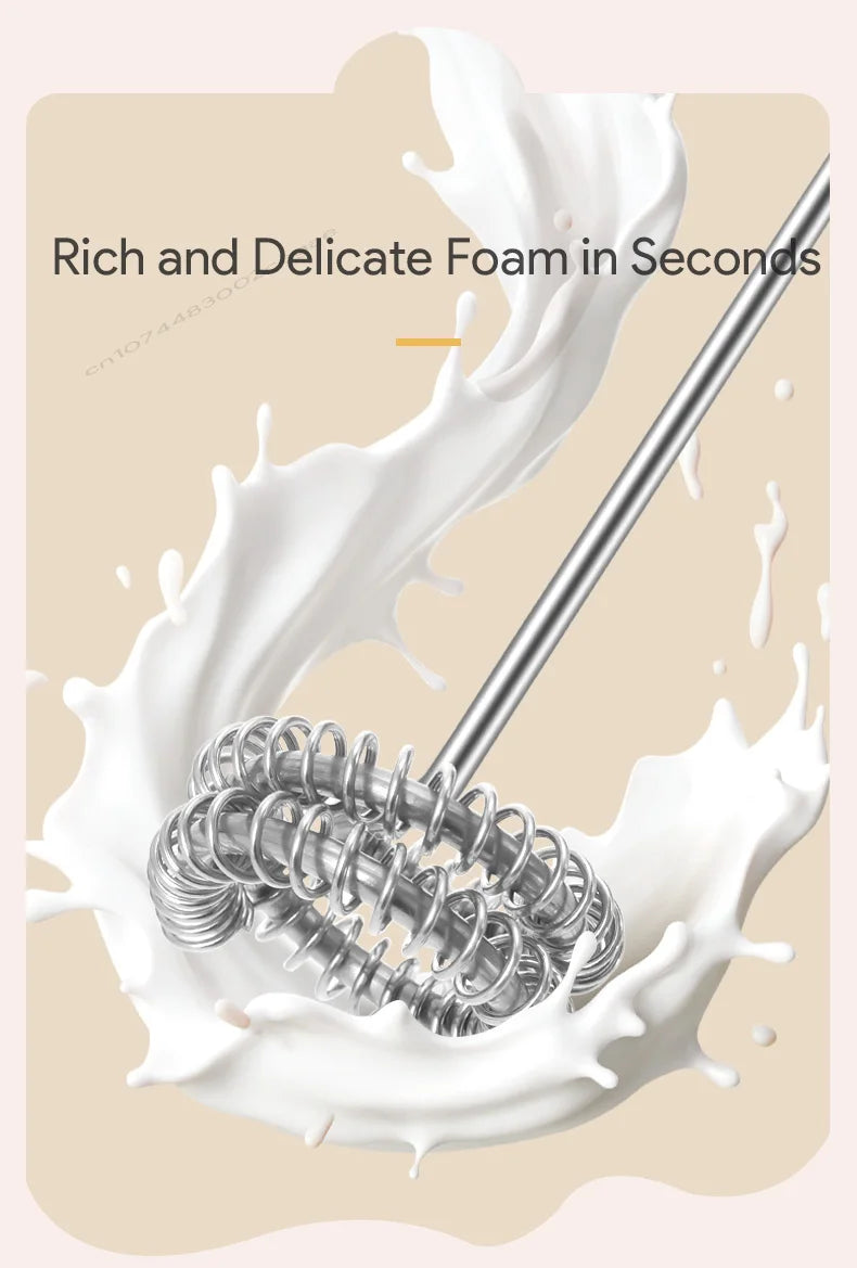 Electric Milk Frother Handheld USB Rechargeable Foam Maker