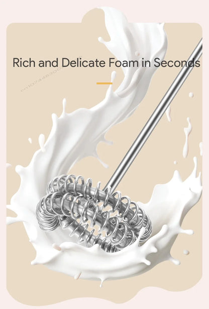 Electric Milk Frother Handheld USB Rechargeable Foam Maker