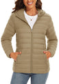 TACVASEN Women's Hooded Puffer Jacket Lightweight Casual