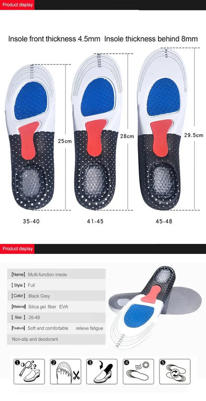 Memory Foam Sports Insoles with Arch Support