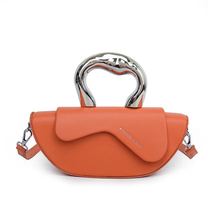 Solid PU Shoulder Bag with Hasp Compartment