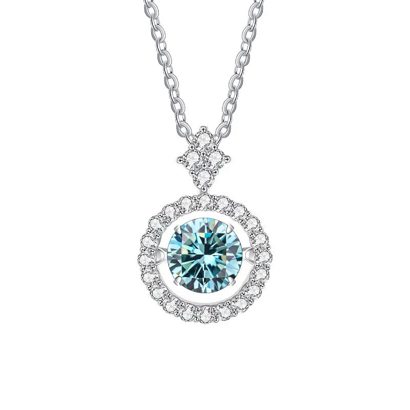 Moissanite Pendant Necklace for Women in Sterling Silver