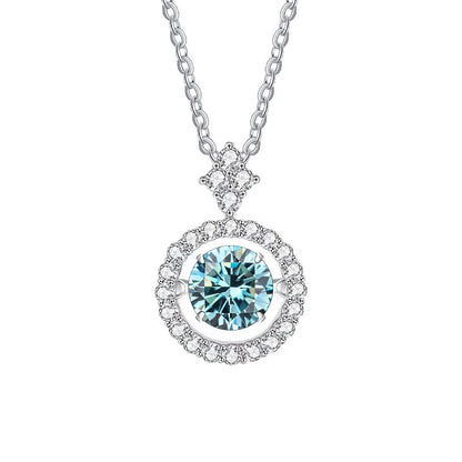 Moissanite Pendant Necklace for Women in Sterling Silver