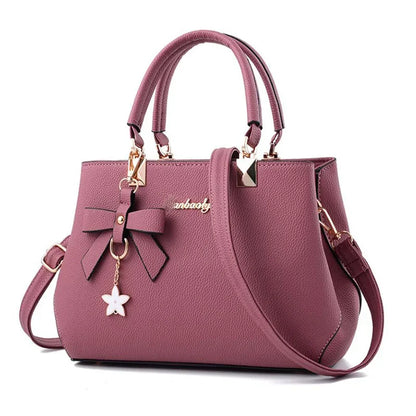 Elegant Plum Bowknot Crossbody Bag for Women