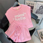 Summer Girls Clothing Set Letter Print T-Shirt and Shorts
