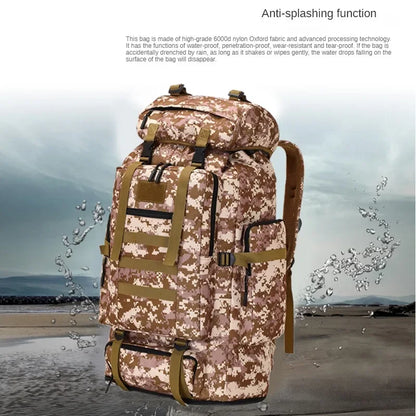 80L Tactical Mountaineering Backpack for Hiking Camping