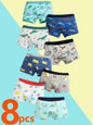 Boys Cotton Boxer Briefs with Dinosaur Print