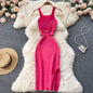 YuooMuoo Women Knitted Bodycon Dress with Cut Out Waist