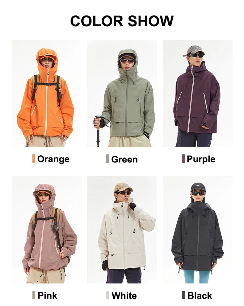 CHRLCK Waterproof Hiking Jacket Unisex Spring Autumn