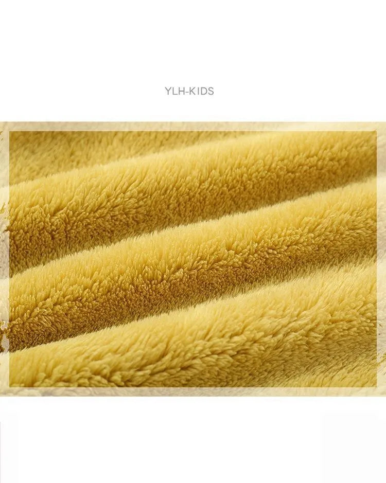 Plush Coat for Children in Solid Color