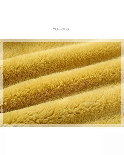 Plush Coat for Children in Solid Color