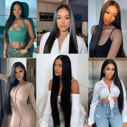 Bone Straight Lace Closure Wig Brazilian Human Hair 16-42 Inches