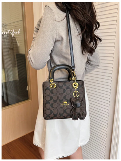 Vintage Monogram Handbag with Bear Charm