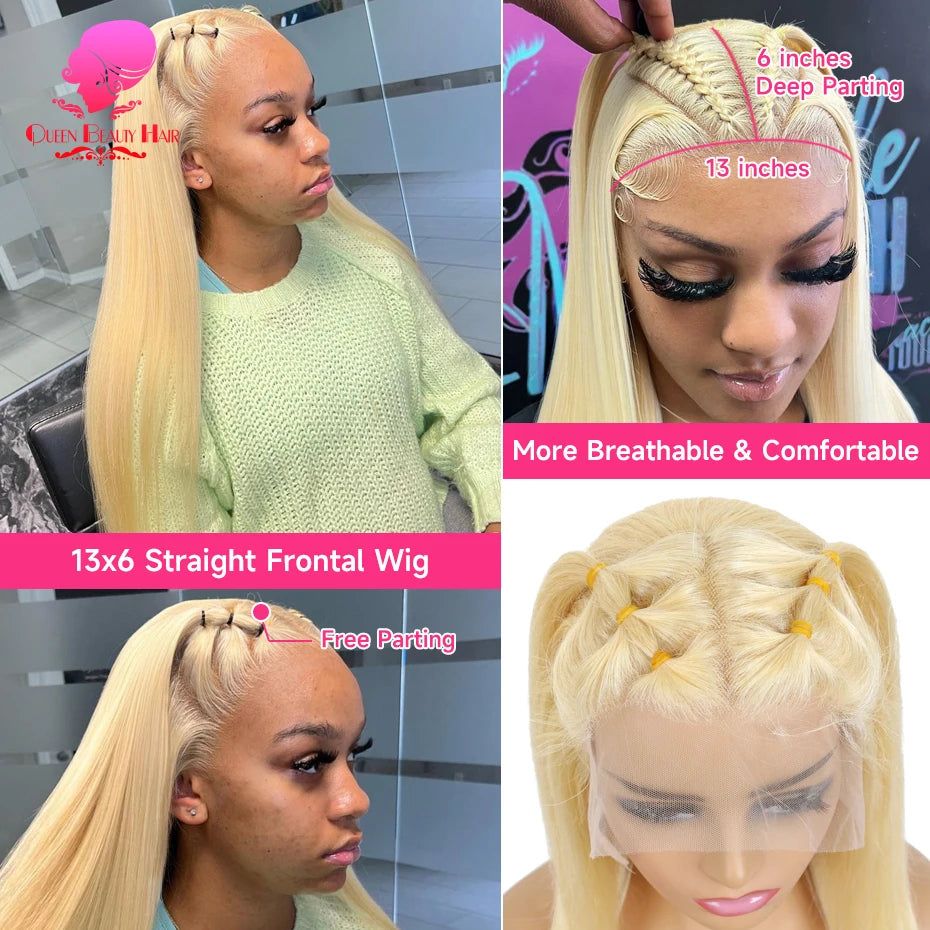 13x6 360 Lace Wig Human Hair Pre Plucked Blonde
