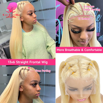 13x6 360 Lace Wig Human Hair Pre Plucked Blonde