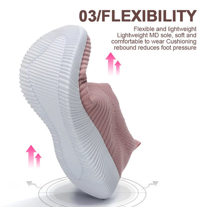 Pink Women Slip On Walking Shoes Lightweight EVA