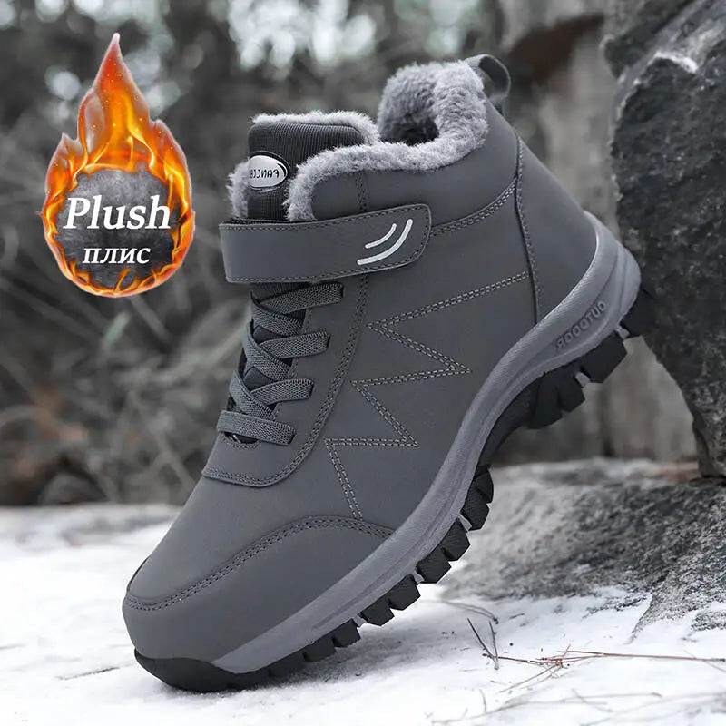 Men's Winter Ankle Snow Boots with Plush Lining