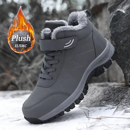 Men's Winter Ankle Snow Boots with Plush Lining