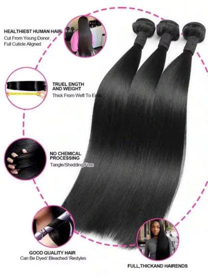 Straight Brazilian Virgin Hair Bundles 40 42 Inch