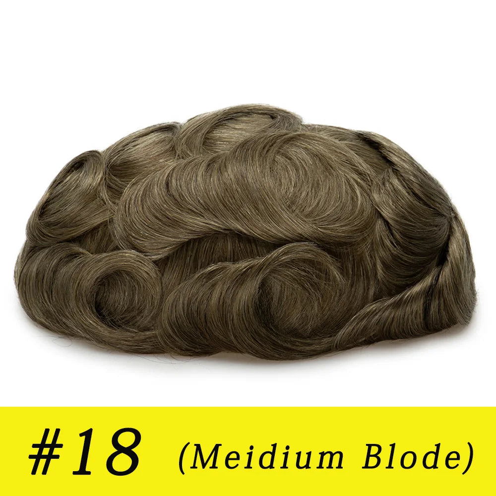 Thin Skin 0.03mm Natural Hair Toupee for Men