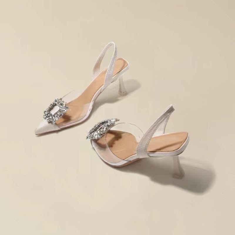 Crystal Transparent Pointed Toe High Heels for Women