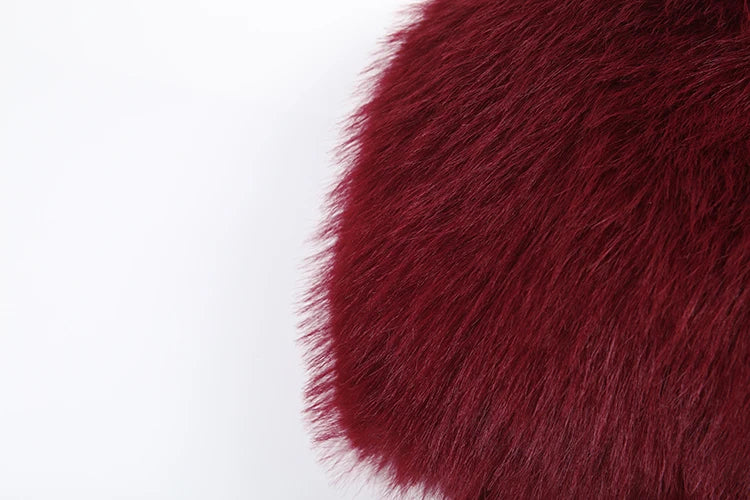 Furry Slash Neck Jumpsuit Women Polyester Elastane
