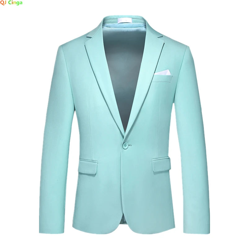 Bright Green Men's Blazer, Polyester Slim Fit Jacket