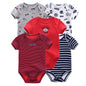 Kiddiezoom Cartoon Short Sleeve Baby Bodysuits 100% Cotton