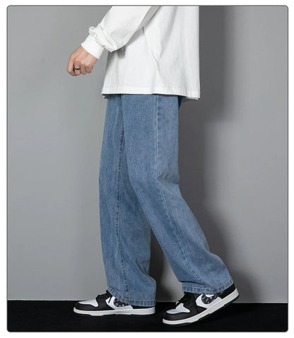 Men's Casual Straight Denim Jeans in Light Blue
