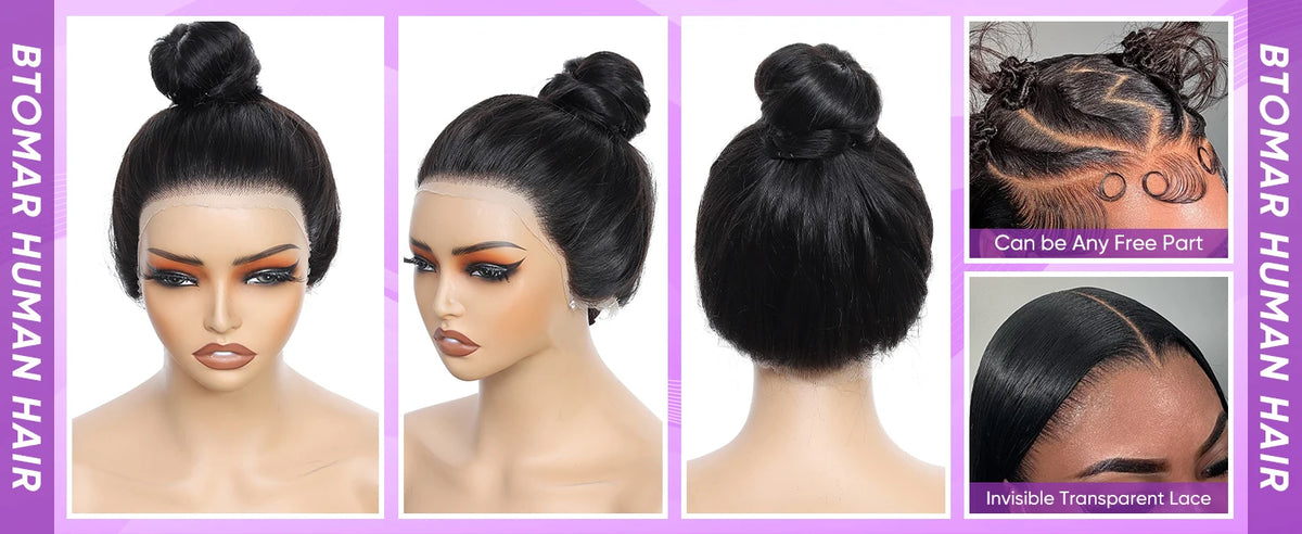 30 Inch Natural Black 360 Lace Front Human Hair Wig