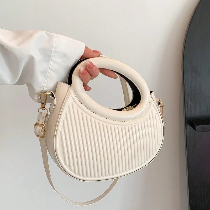Chic Stripe Crossbody Bag for Women in Synthetic Leather