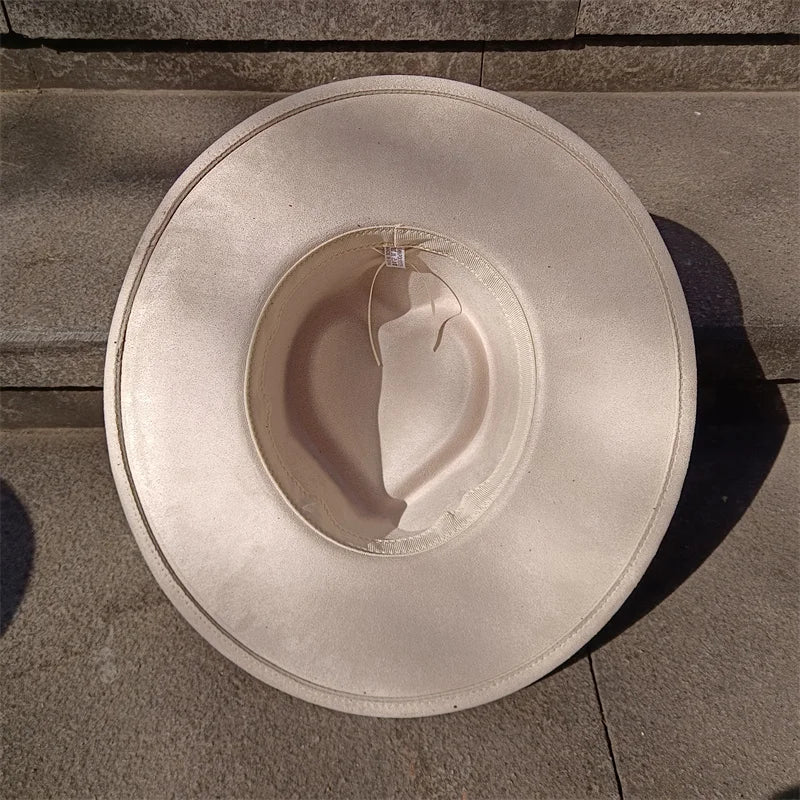 Dark Turquoise Suede Fedora Hat for Men and Women