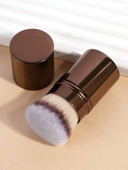 Retractable Makeup Brush with Synthetic Hair
