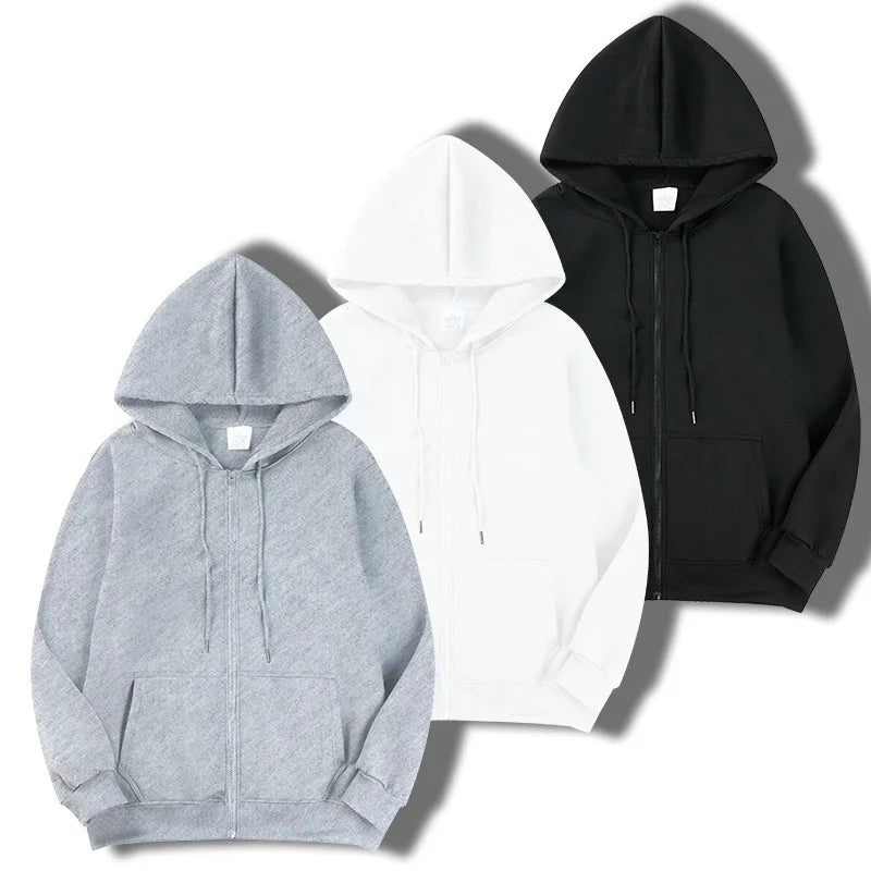 Men's Casual Long Sleeve Zipper Hoodie Jacket