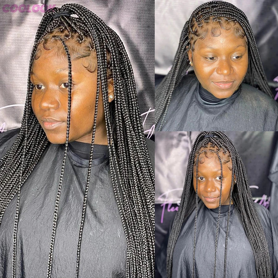 Cornrows Braided Wig 36 Inches Synthetic Hair Black