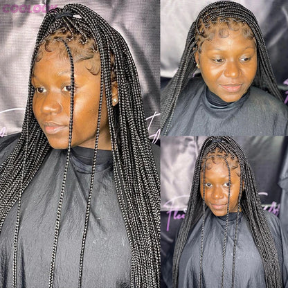 Cornrows Braided Wig 36 Inches Synthetic Hair Black