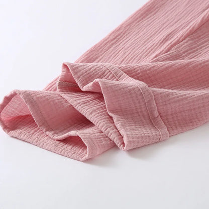 Cotton Couple Kimono Robes with Long Trousers Set