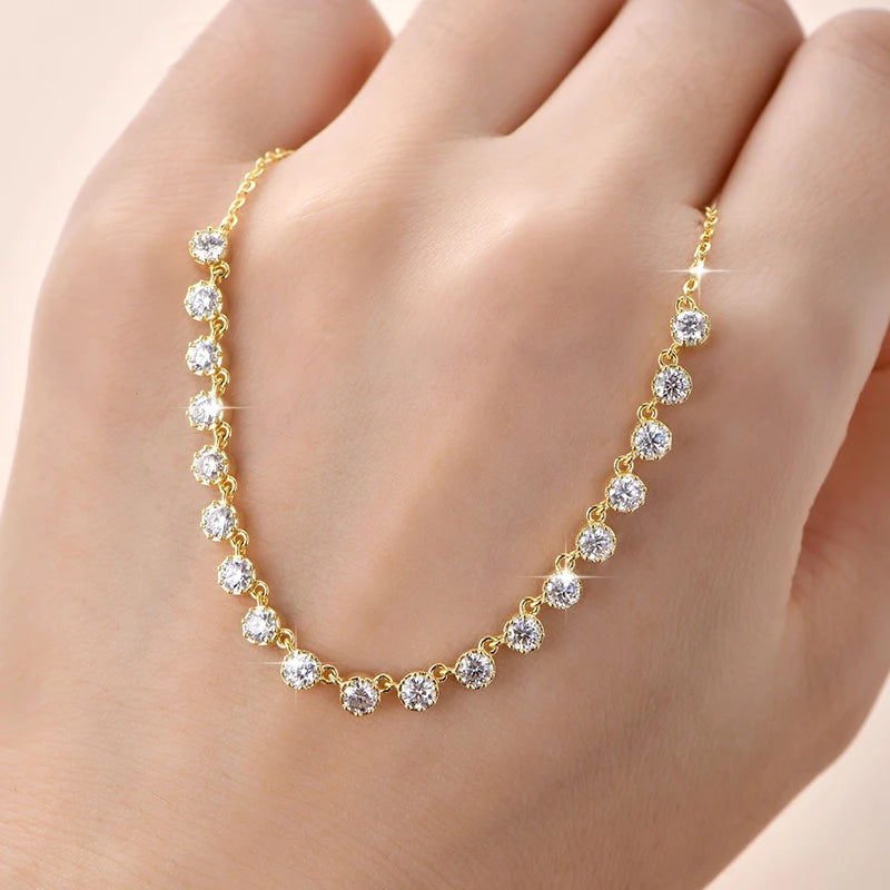 Moissanite Bubble-Style Necklace 3mm D VVS1 14K Gold Filled