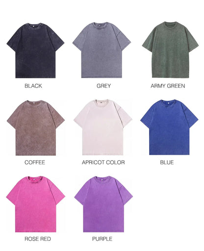 American Style Retro Heavyweight Cotton T-Shirt
