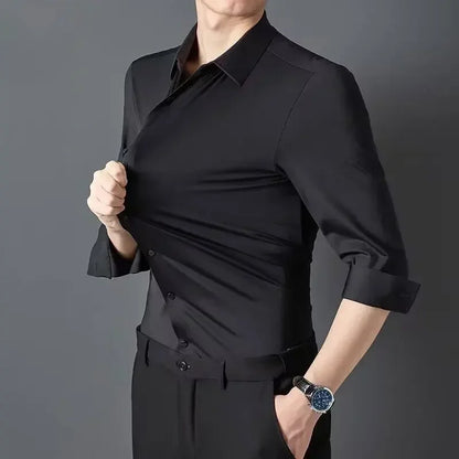 Men's Ultra-Stretch Slim-Fit Long Sleeve Shirt