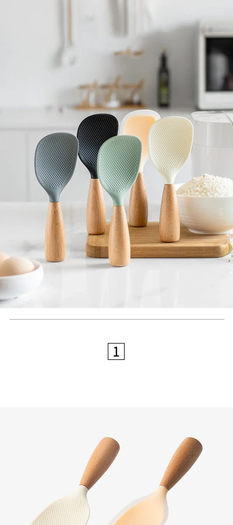 Silicone Non-stick Cooking Spoon Durable Kitchen Gadget