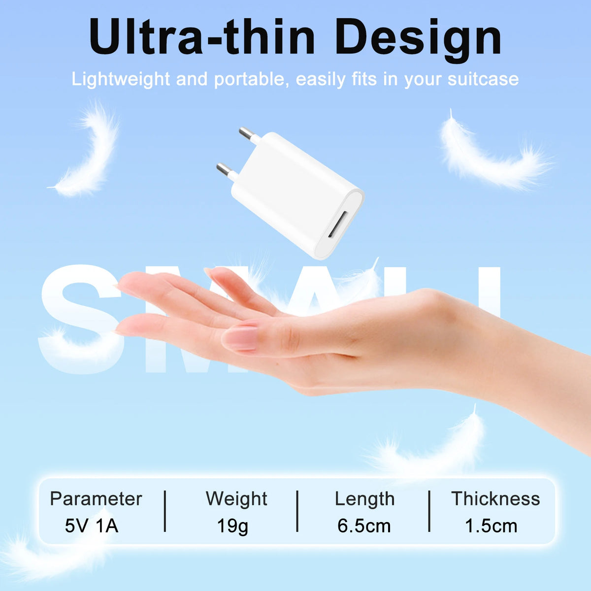3pcs EU Plug USB Wall Charger 5V 1A Travel Adapter